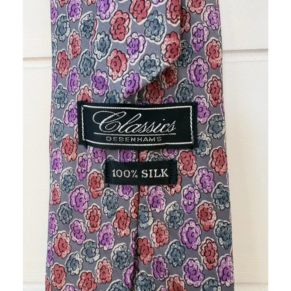 Classics Debenhams Floral Silk Tie Classic W 3.5